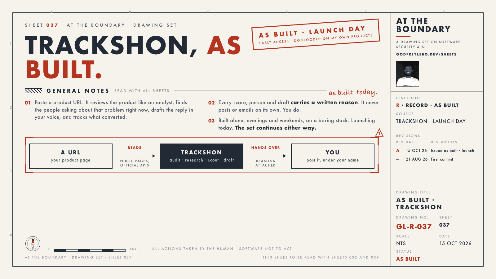 Sheet 037: Trackshon, as built.
